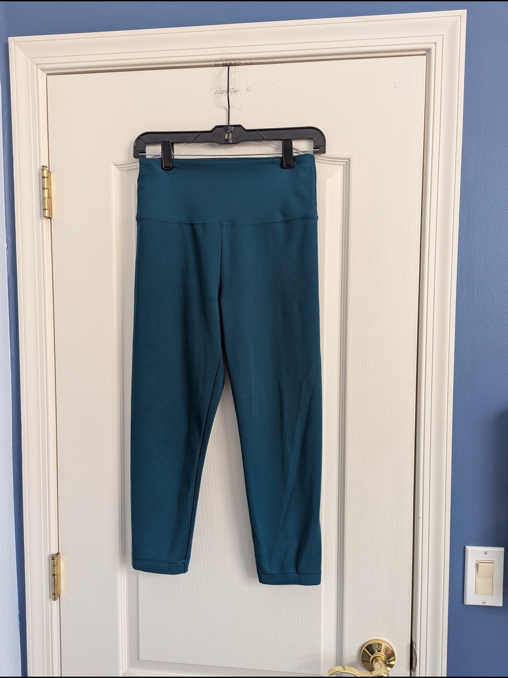 Teal High-Waist Cropped Leggings